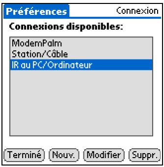PALM TUNGSTEN T5 - Modification des paramètres de connexion prédéfinis - 1