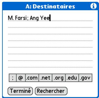 PALM TUNGSTEN T5 - Saisie directe d'une adresse dans le champ a. - 3