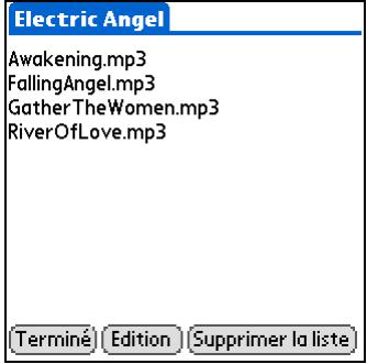 PALM TUNGSTEN T5 - Écoute de chansons d'une liste de diffusion - 1