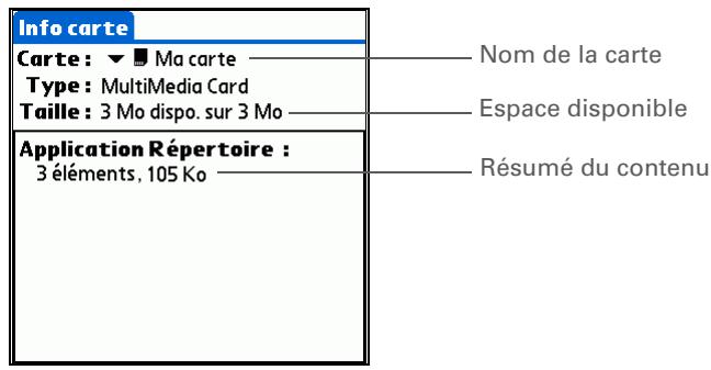 PALM TUNGSTEN T5 - Allez sur applications et sélectionnez info carte - 1