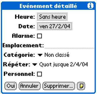 PALM TUNGSTEN T5 - Planification d'un événement sur plusieurs jours - 2