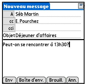 PALM TUNGSTEN T5 - Modification de l'en-tête des e-mails - 4
