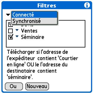 PALM TUNGSTEN T5 - Activation et désactivation des filtres - 3