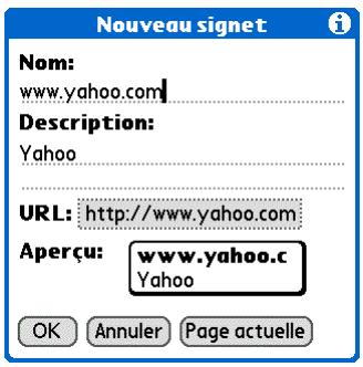 PALM TUNGSTEN T5 - Ajout d'un signet - 1