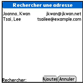 PALM TUNGSTEN T5 - Saisie d'une adresse à l'aide des contacts - 1