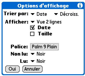 PALM TUNGSTEN T5 - Personnalisez les éléments ci-après : - 1