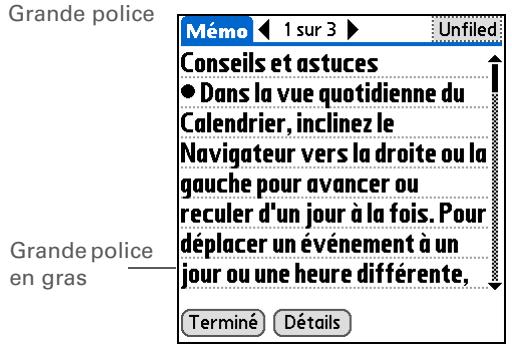 PALM TUNGSTEN T5 - Modification des polices de l'écran - 4