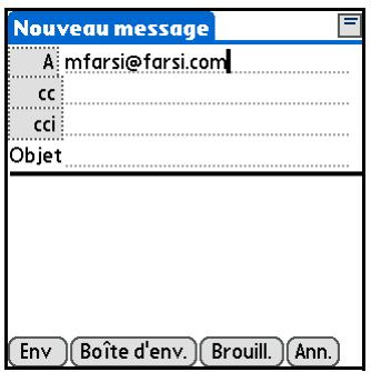 PALM TUNGSTEN T5 - Saisie directe d'une adresse dans le champ a. - 2