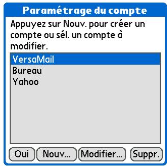 PALM TUNGSTEN T5 - Modification d'un compte de messagerie - 1