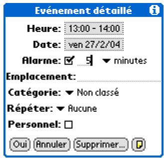 PALM TUNGSTEN T5 - Définition d'une alarme - 1