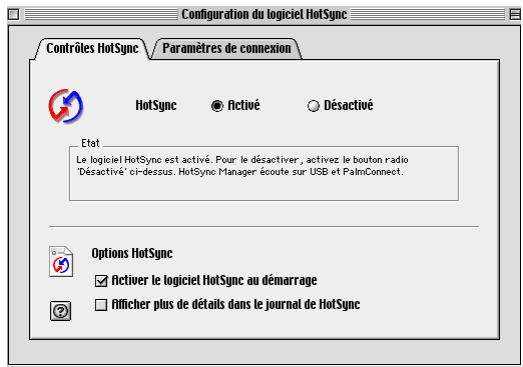 PALM TUNGSTEN T5 - Réglage des options de synchronisation - 1