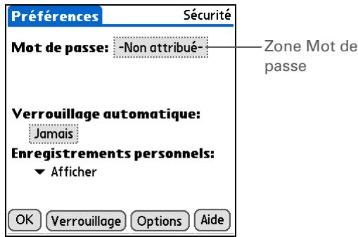 PALM TUNGSTEN T5 - Création d'un mot de passe - 1