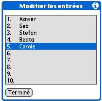 PALM TUNGSTEN T5 - Modification d'un numéro abrégé - 3