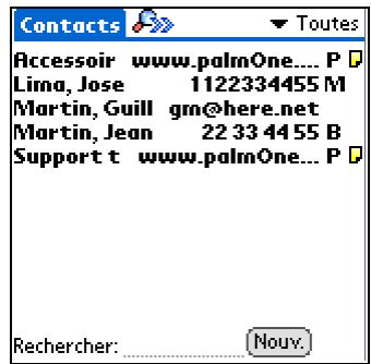 PALM TUNGSTEN T5 - Ajout d'un contact - 1