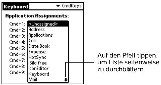 PALM ULTRA THIN KEYBOARD - Zuordnen von Anwendungen zu Tastenkombinationen - 2