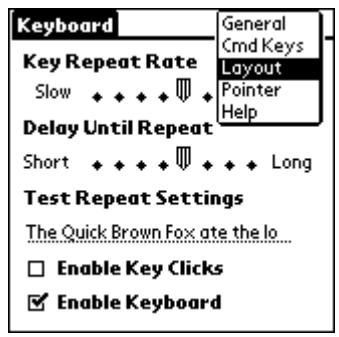 PALM ULTRA THIN KEYBOARD - Modification des paramètres de disposition - 1