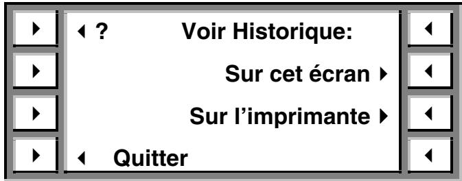 ADT FOCUS 200 PLUS - Menu de Sélection de l'Historique - 1