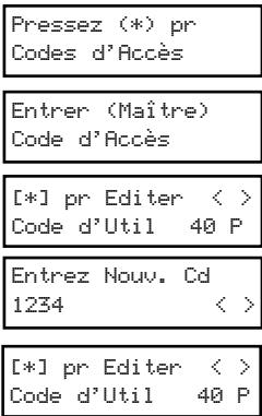 ADT PC 1555 - Programmation de codes avec un clavier ACL : Code maitre - 1