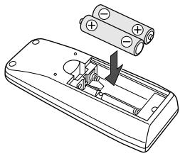 NEC VT45 - Installation des piles de la télécommande - 2
