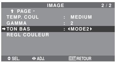 NEC 50XM6 - Réglages des Tons Bas - 1