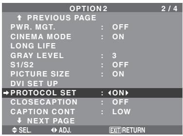 NEC 50XM6 - Setting the Protocol set - 1