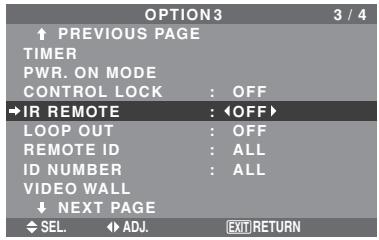 NEC 50XM6 - Enabling/disabling remote control wireless transmission - 1