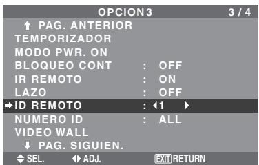 NEC 60XM5 - Ajuste del número remot del mando a distancia - 1