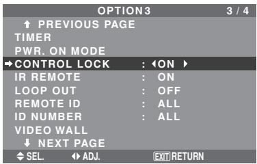 NEC 60XM5 - Enabling/disabling the front panel controls - 1