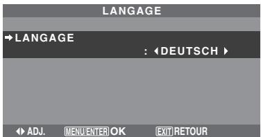 NEC 60XM5 - Menu des réglages de LANGUAGE Sélection de la langue des menus - 1