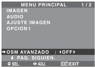NEC 60XM5 - Ajuste del modo del menu - 1
