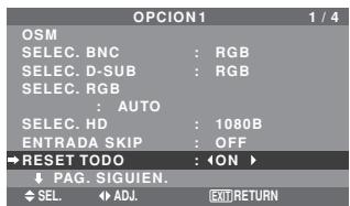 NEC 60XM5 - Preajuste a los valores por defecto - 1