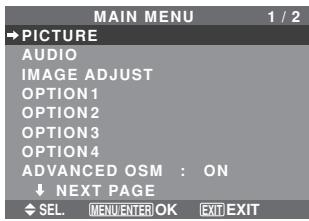 NEC 60XM5 - Advanced menu mode - 1