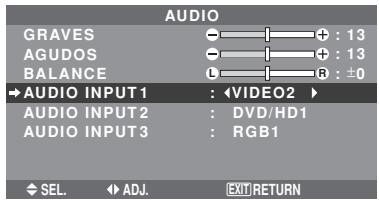 NEC 60XM5 - Ajuste de los conectores de audio - 1