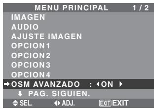 NEC 60XM5 - Ajuste del modo del menu - 2
