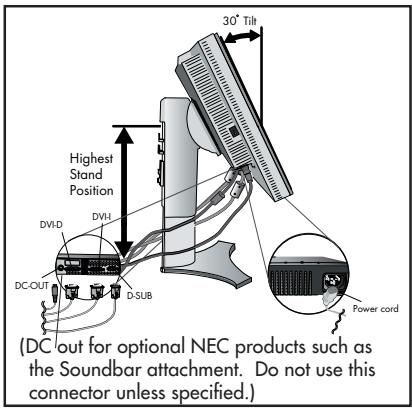 NEC LCD2190UXI - To attach the MultiSync® LCD monitor to your system, follow these instructions: - 4