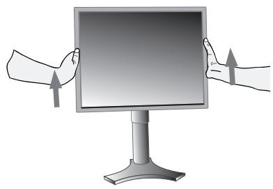 NEC LCD2190UXI - como elevar y bajo la pantalla del monitor - 1