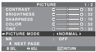 NEC PX-42XM5A - Setting the picture mode according to the brightness of the room - 1