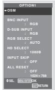 NEC PX-42XM5A - OSM ANGLE settings - 2