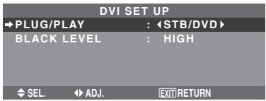 NEC PX-60XM5A - Setting the signal and black level for DVI signal - 1