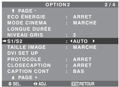 NEC PX-60XM5A - Réglage de la taille de l'écran pour une entrée video S1/S2 - 1