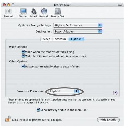 EDIROL FA-66 - Sous Macintosh, vérifie les régliages d'économie d'énergie. - 2