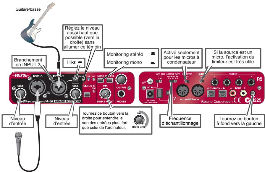 EDIROL FA-66 - Enregistrement d'un micro ou d'une gutare - 1