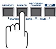 EDIROL PCR-M80 - Mode MIDI Channel (MIDI CH) - 2