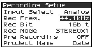 EDIROL R-4 - Recording Setup settings - 3