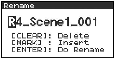 EDIROL R-4 - Renaming a project (Rename) - 10