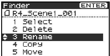 EDIROL R-4 - Renaming a project (Rename) - 8