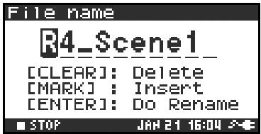 EDIROL R-4 - Project Name settings - 3