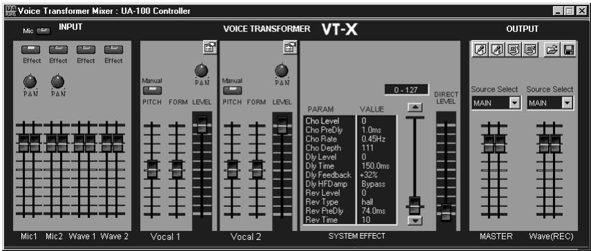 EDIROL UA-100 - Faire apparaitre la fenêtre Voice Transformer Mixer - 2