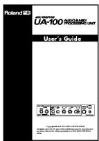 EDIROL UA-100 - Mode d'emploi de l'UA-100 - 1