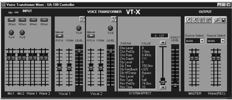 EDIROL UA-100 - Fenêtre VT Mixer - 1